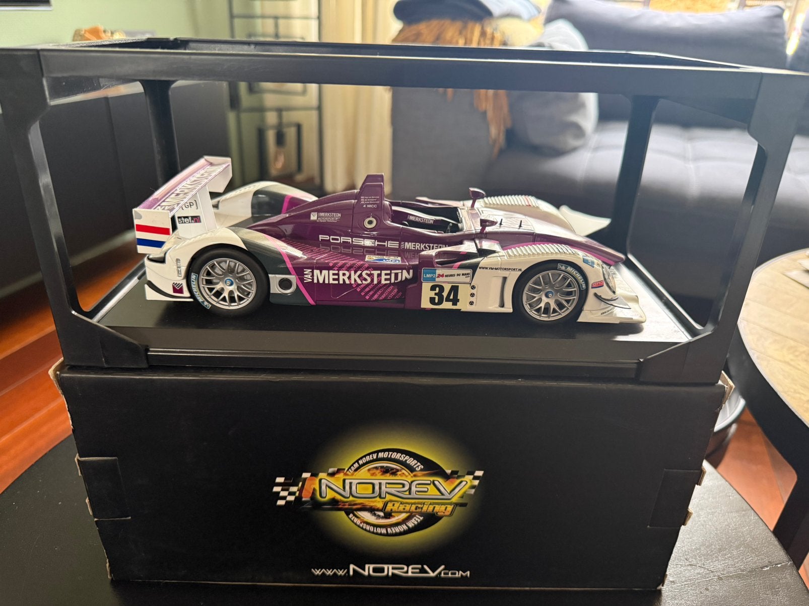 Porsche RS Spyder Le Mans Winnaar 2008, Ophalen of Verzenden, Zo goed als nieuw, Auto, Norev