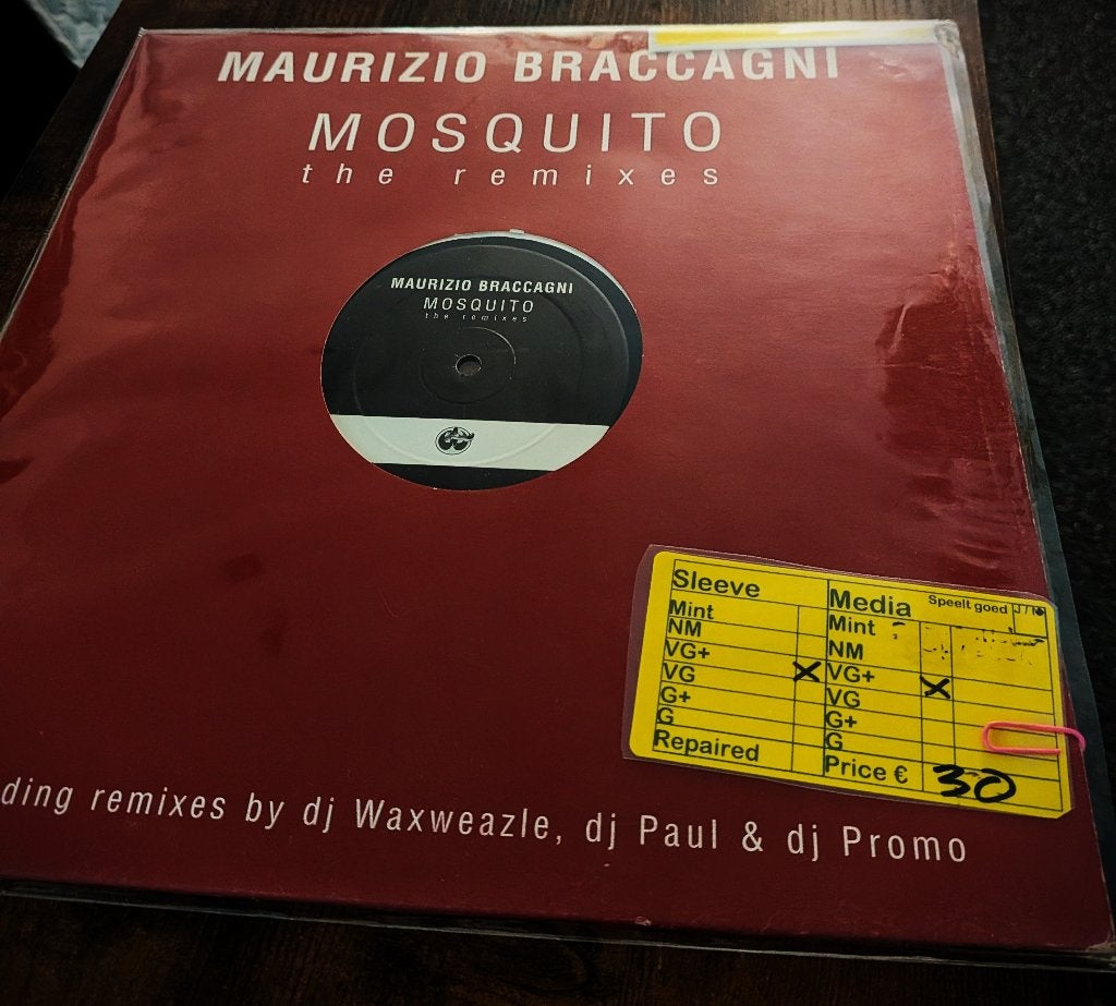 Maurizio Braccagni – Mosquito (The Remixes), Cd's en Dvd's, Vinyl | Dance en House, Gebruikt, Hardcore, Inclusief binnenhoes, Ophalen of Verzenden