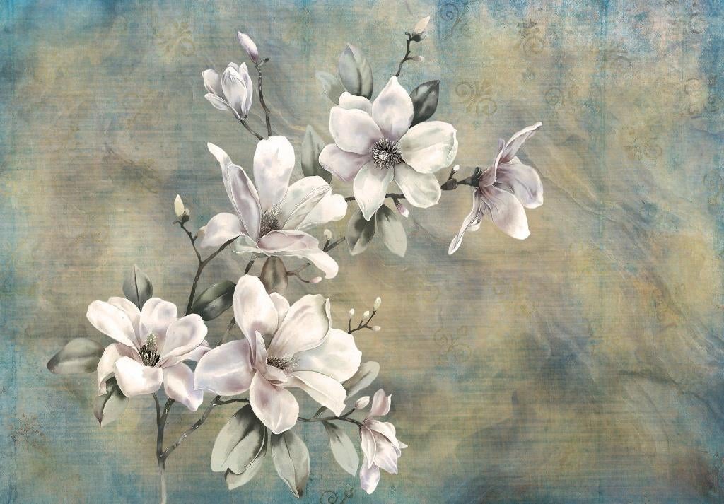 Witte Magnolia fotobehang, Bloem, ook op maat, Muurdeco4kids, Huis en Inrichting, Stoffering | Behang, Verzenden, Minder dan 10 m²