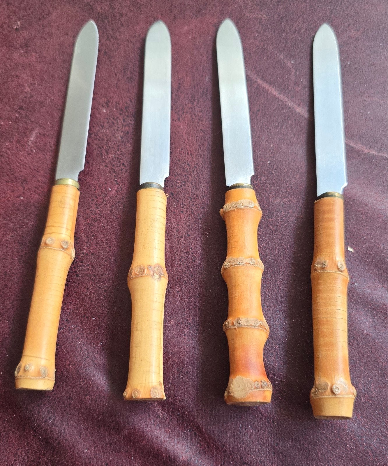 Vintage bamboe fruitmesjes / botermesjes – Jaren '60, Ophalen