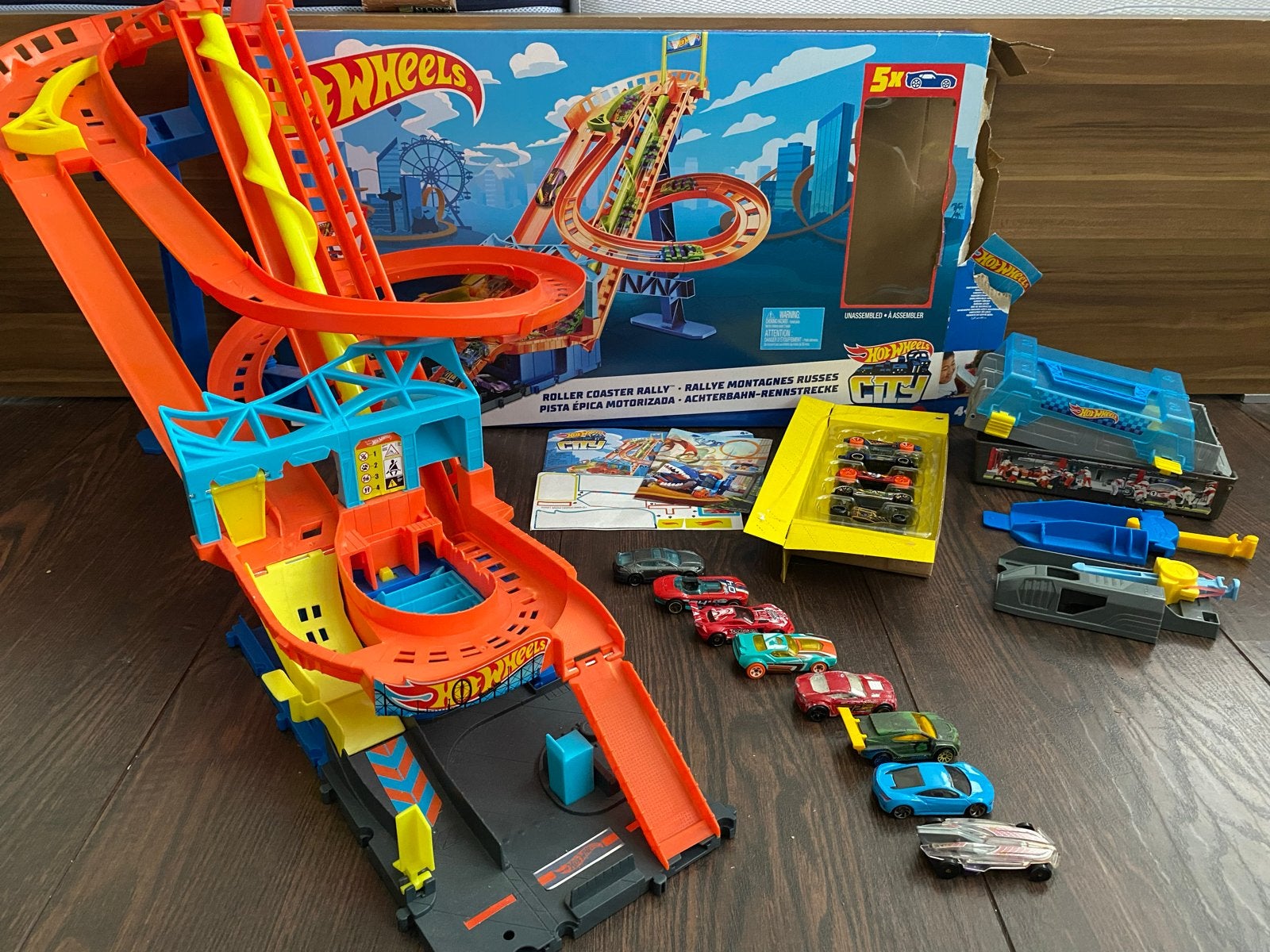 Hot Wheels Roller Coaster Rally Baan met Auto's, Ophalen of Verzenden, Zo goed als nieuw