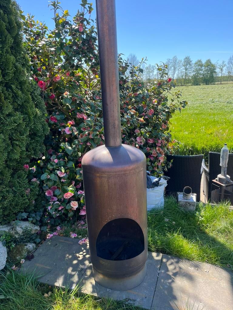 Tuinkachel roest vrij staal, Tuin en Terras, Ophalen of Verzenden, Gebruikt
