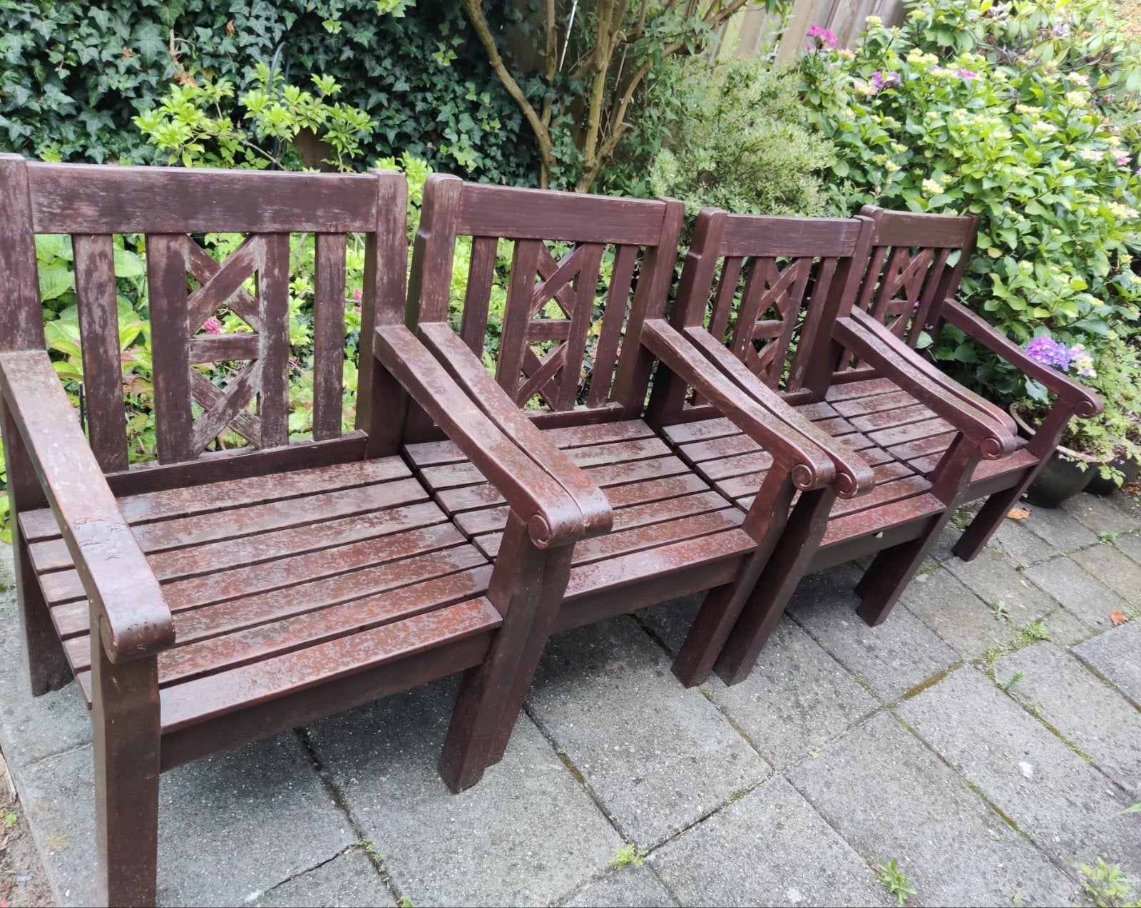 Teakhouten tuinstoelen merk Garpa 3 stuks, Antiek en Kunst, Antiek | Meubels | Stoelen en Banken, Ophalen