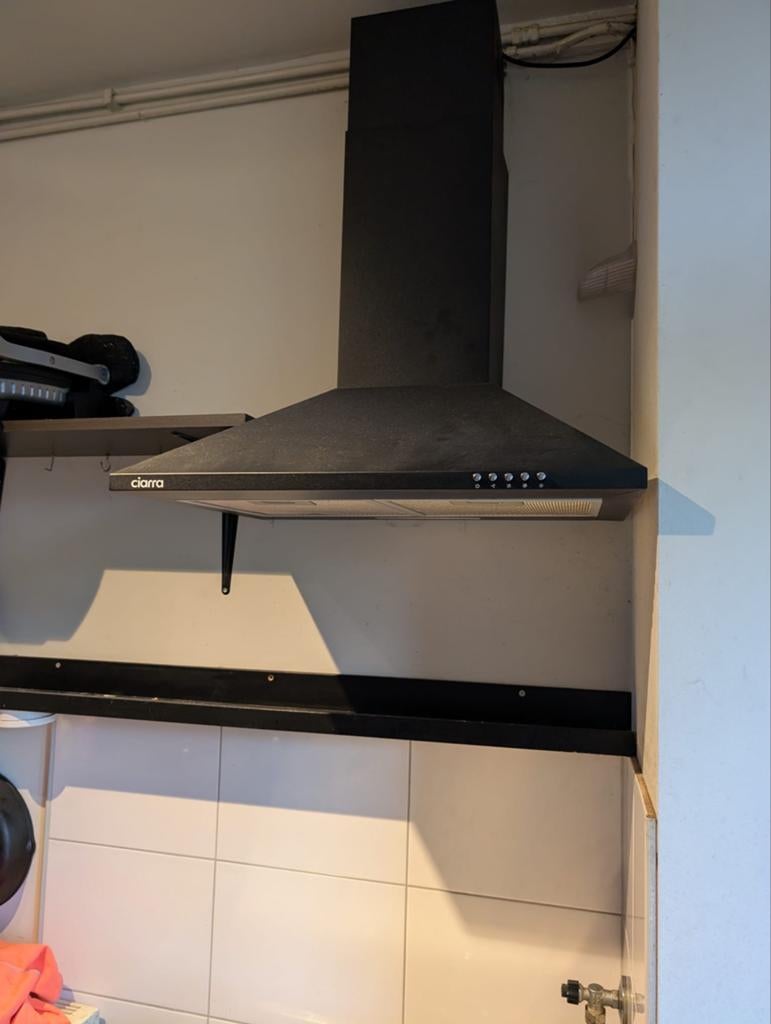 CIARRA CBCB6201 A++ Afzuigkap 60cm Zwart, Witgoed en Apparatuur, Afzuigkappen, Ophalen, Wandschouwkap, Zo goed als nieuw, Vrijstaand
