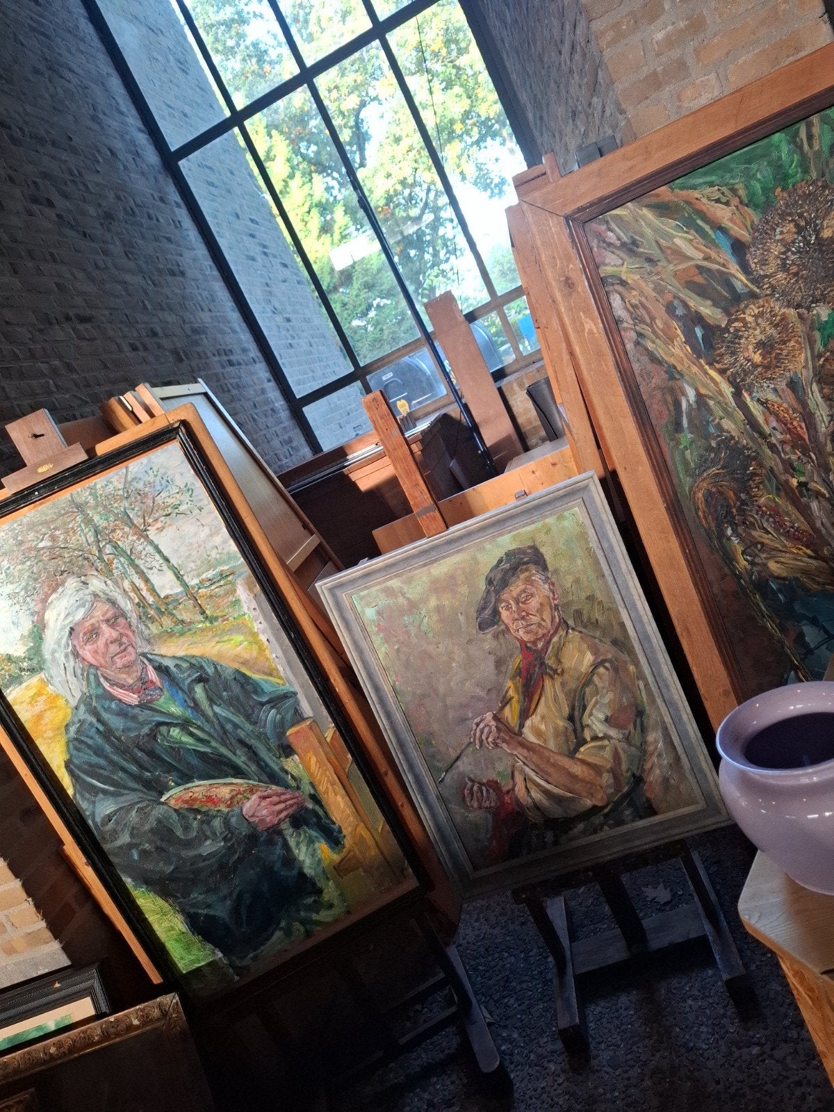 Grote collectie antieke kunst schilderijen, Doek, Portret of Personen, Ophalen of Verzenden, Gesigneerd