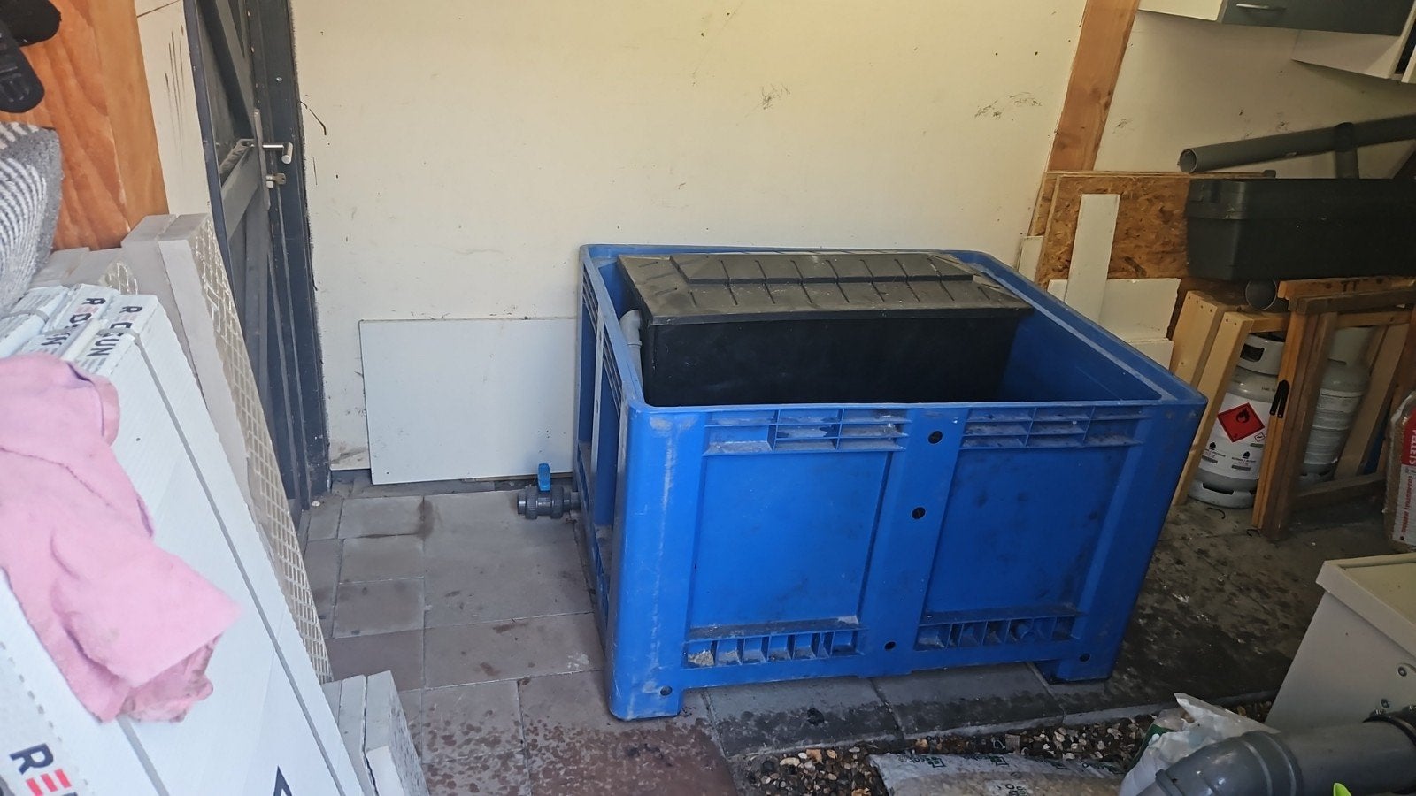 qaurantaine bak met filter en bodemdrain, Doe-het-zelf en Verbouw, Kratten en Dozen, Ophalen, 100 cm of meer, 60 cm of meer, 50 cm of meer