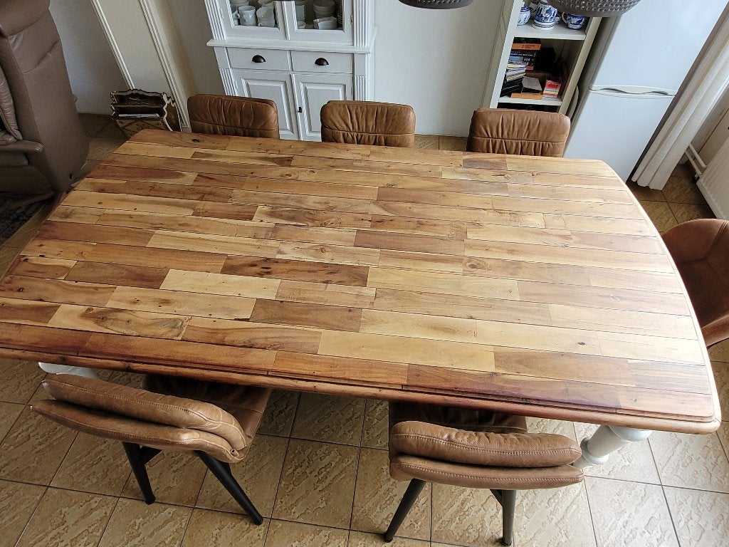 Teakhouten eettafel 240x125, Huis en Inrichting, Ophalen, Gebruikt, 100 tot 150 cm, Teakhout