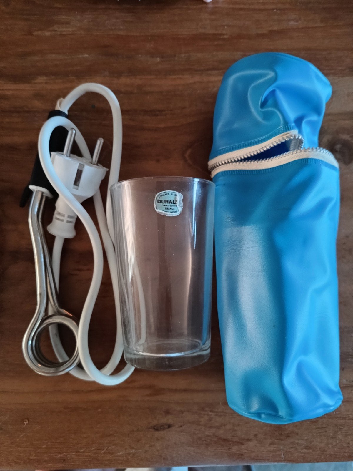 Reis dompelaar waterkoker met glas en hoes voor opbergen, Caravans en Kamperen, Caravan accessoires, Ophalen of Verzenden