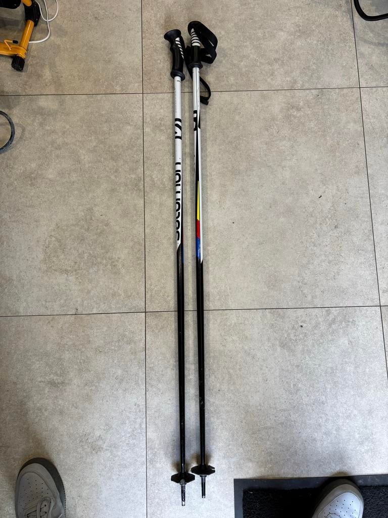 Salomon skistokken 120cm aluminium - Prima staat, Stokken, 100 tot 140 cm, Zo goed als nieuw, Skiën