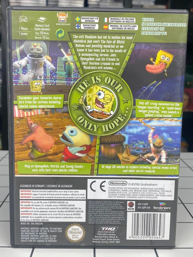 SpongeBob SquarePants Battle For Bikini Bottom - GameCube, Avontuur en Actie, 1 speler, Zo goed als nieuw, Info@thq.com
