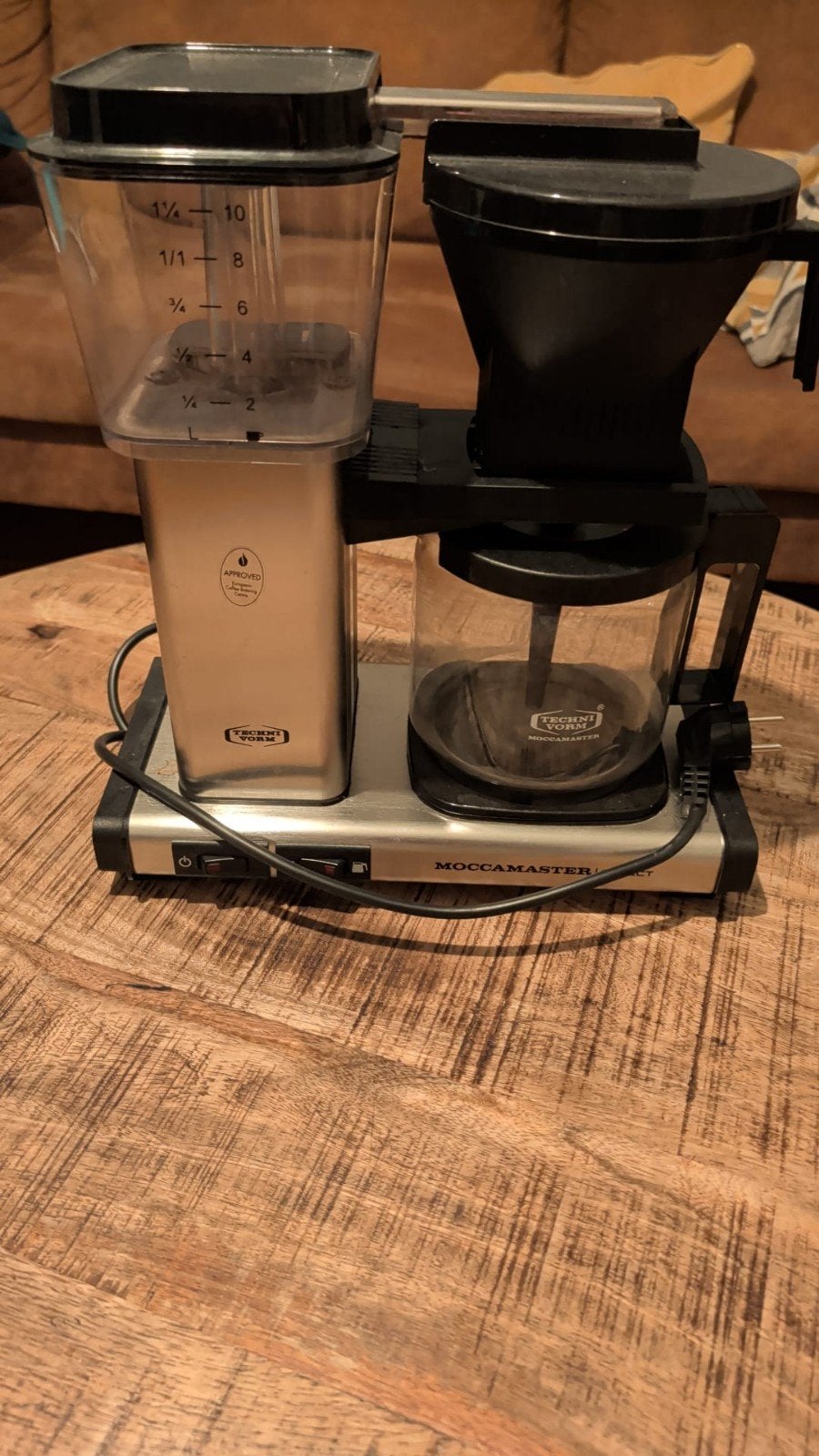 Moccamaster Koffiemachine - Zilver/Zwart, Afneembaar waterreservoir, Gebruikt, 10 kopjes of meer, Koffiemachine