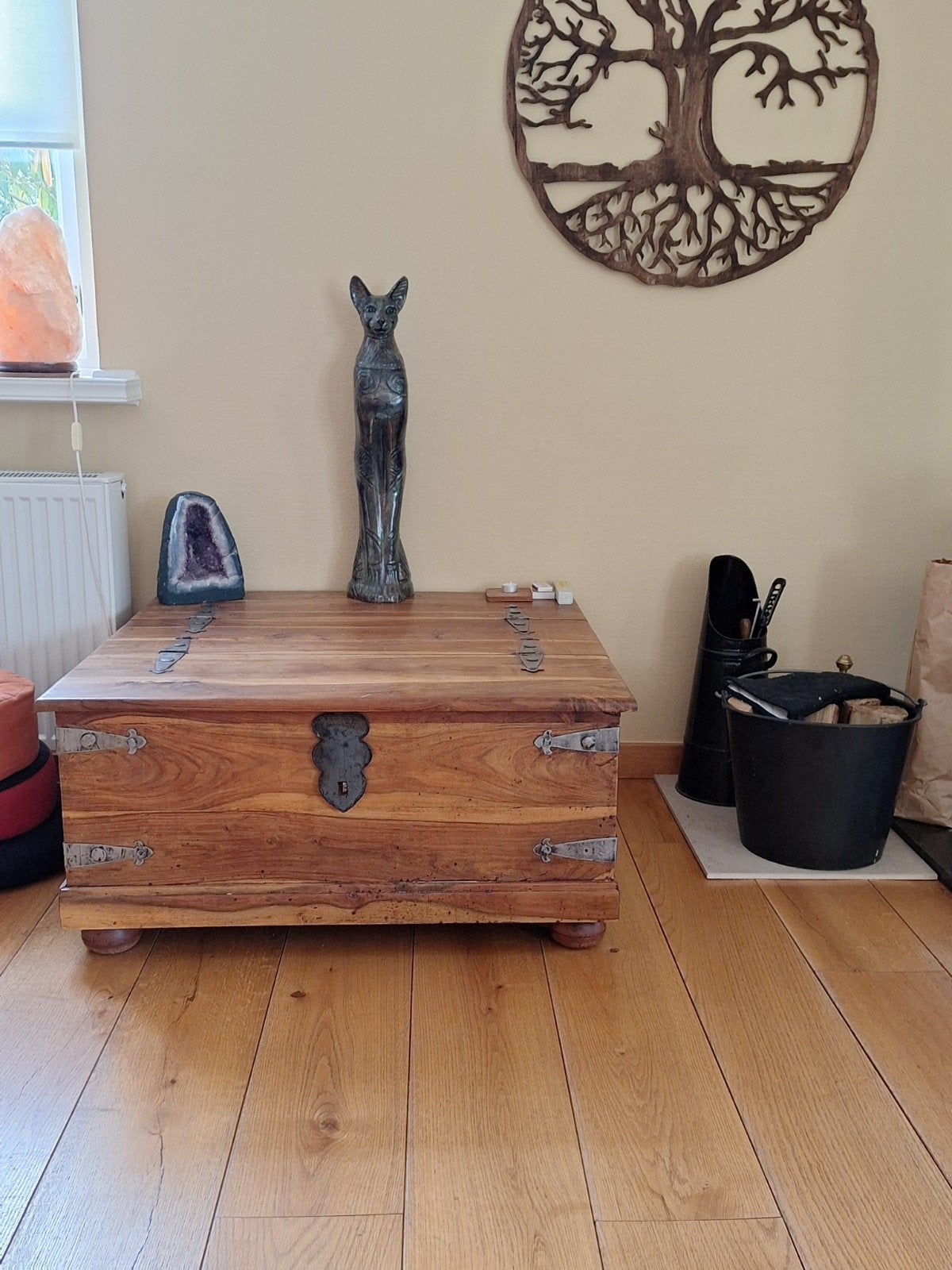 Salontafel kist, 100 tot 150 cm, Zo goed als nieuw, Rechthoekig, 50 tot 100 cm