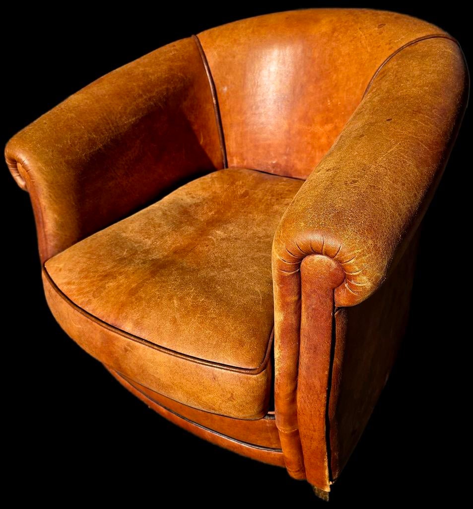 Schapenleren club fauteuil compact + GRATIS BEZORGING, Gebruikt, Onbekend, Ophalen of Verzenden, Onbekend