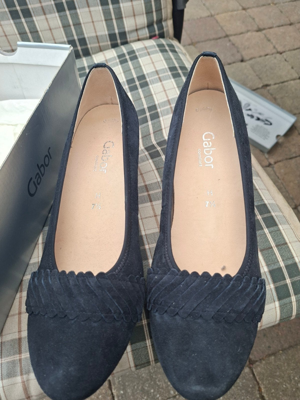 Gabor Comfort suède pumps - Maat 41 (7.5) donker blauw 1 x, Ophalen of Verzenden, Blauw