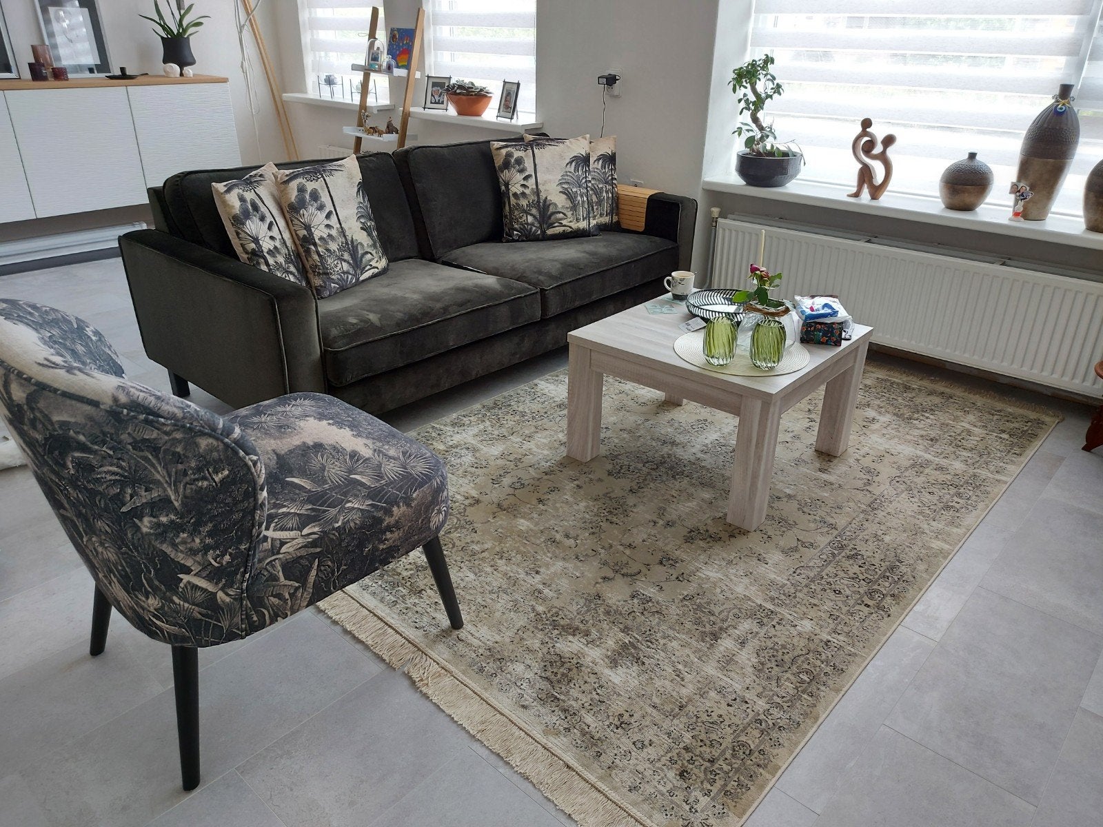 Karwei Tapijt Basra 160x230 cm Crème/Grijs Vloerkleed, Ophalen, 150 tot 200 cm, Vintage, 200 cm of meer
