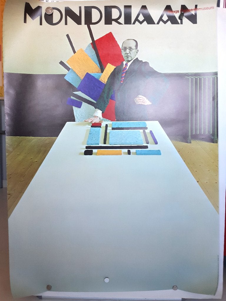 Originele Poster Haags Gemeentemuseum Piet Mondriaan, Verzenden, A1 t/m A3, Reclame, Rechthoekig Staand