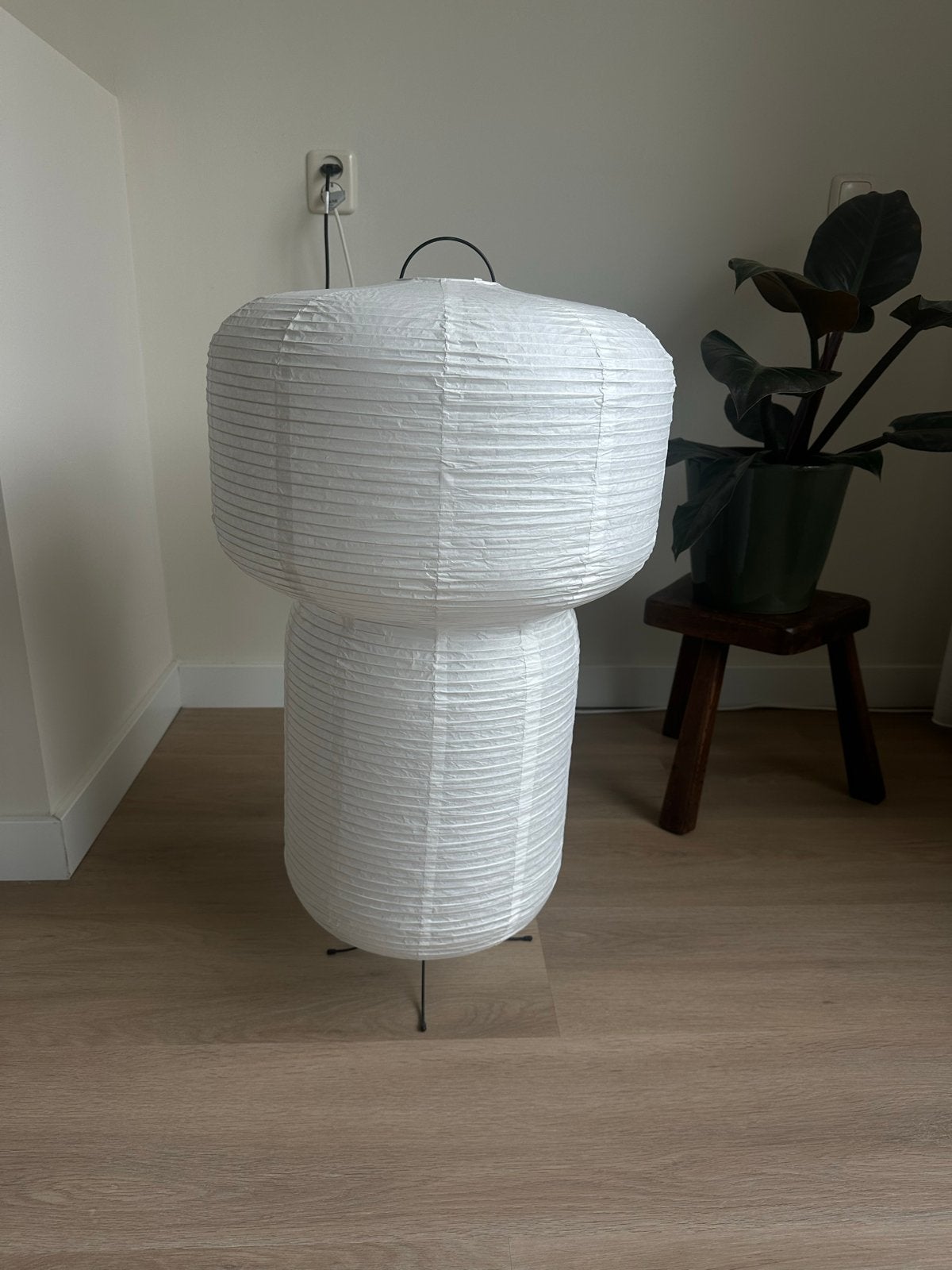 H&M Home rijstpapieren lamp - sfeervol licht, Ophalen, Zo goed als nieuw, Natuurlijk materiaal, Minder dan 100 cm