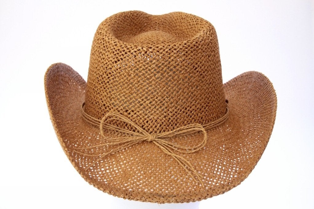 cowboy Western zomerhoed Hawkins beige bruin 54-61 Nieuw, Hoed, Hawkins, Nieuw, One size fits all
