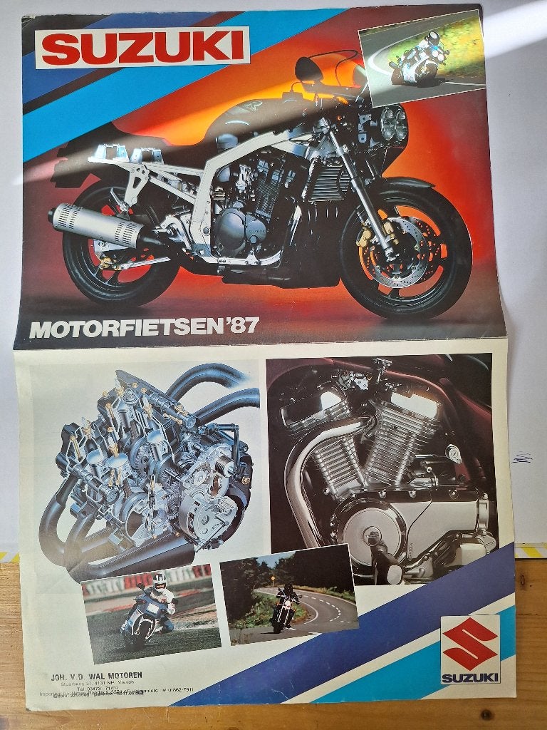 Suzuki motoren 1987 poster folder, Ophalen of Verzenden, Zo goed als nieuw, Motoren