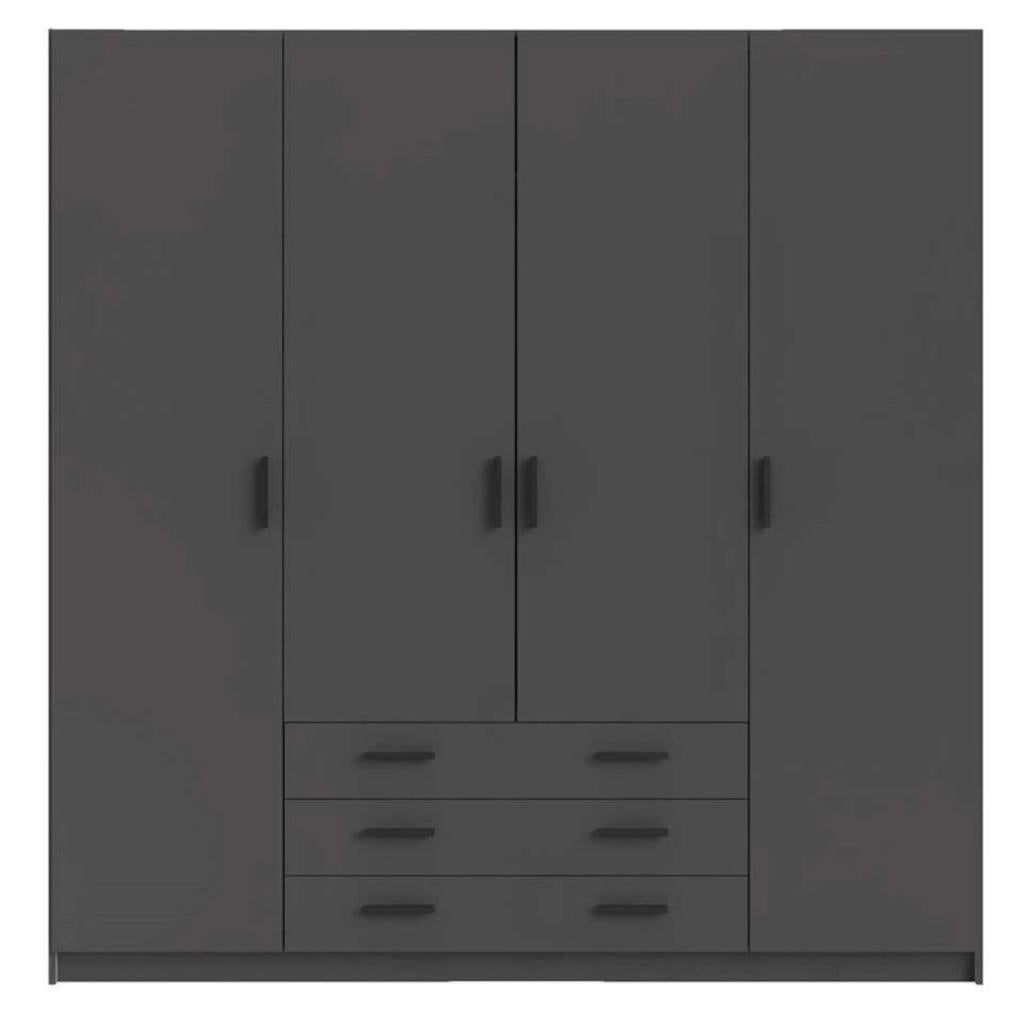 Kledingkast 4 deurs 200x196x50, Gebruikt, 150 tot 200 cm, 150 tot 200 cm, 50 tot 75 cm