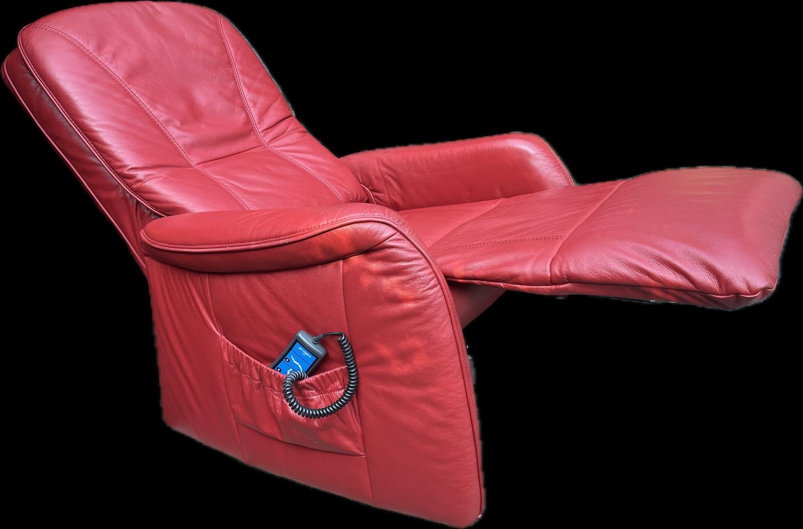 Sta op stoel/Relaxfauteuil-Himolla Cumulus-Leer-Elektrisch, Ophalen, Duits design en degelijkheid, Zo goed als nieuw, 50 tot 75 cm