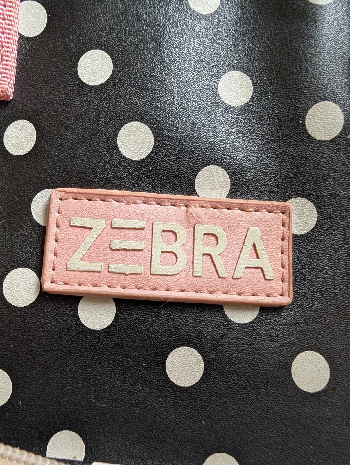Zebra Rugzak Zwart met Witte Stippen, Overige merken, Ophalen of Verzenden, 30 tot 45 cm, Minder dan 25 cm