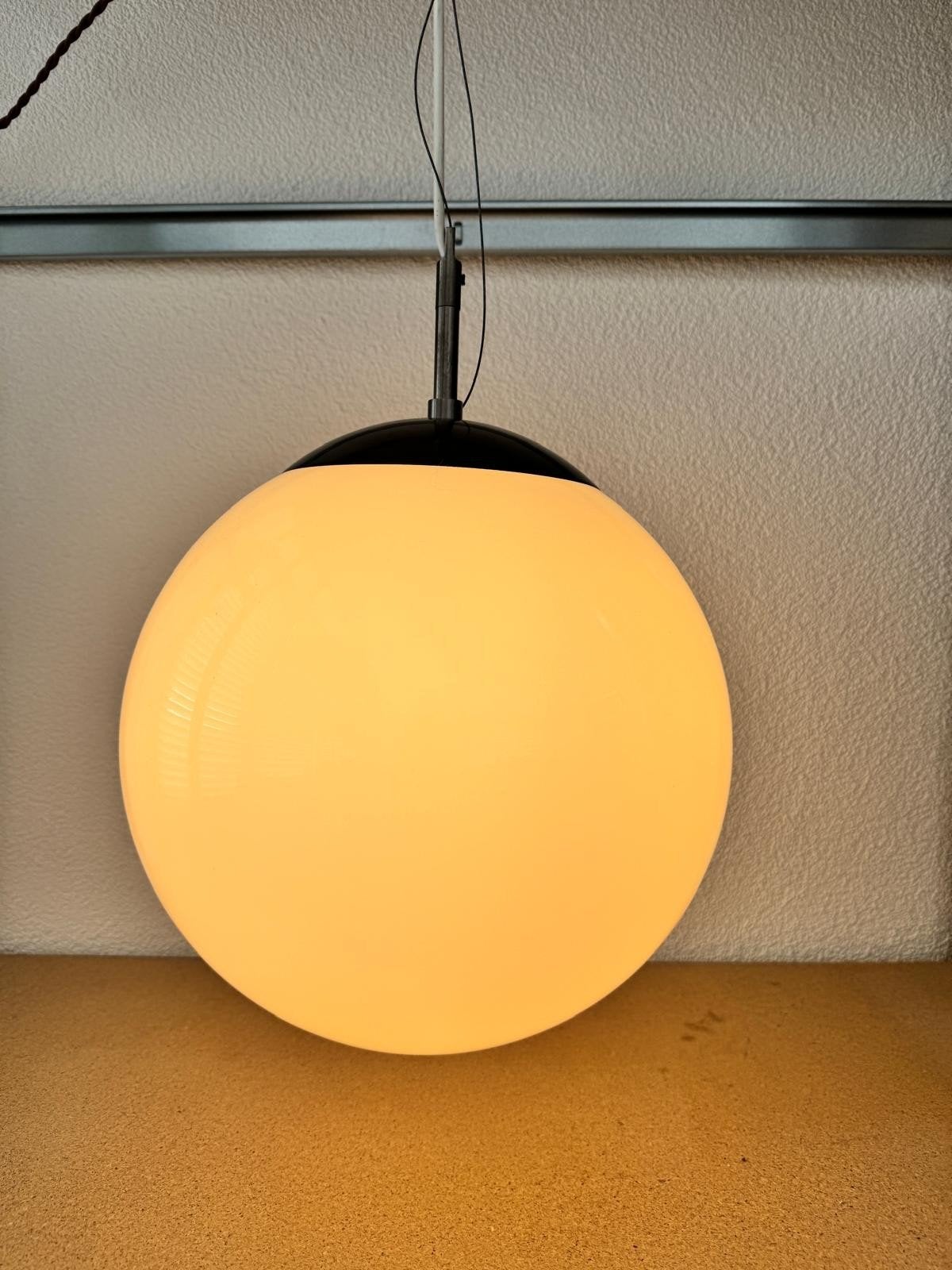 Vintage hanglamp glazen bol, Ophalen of Verzenden
