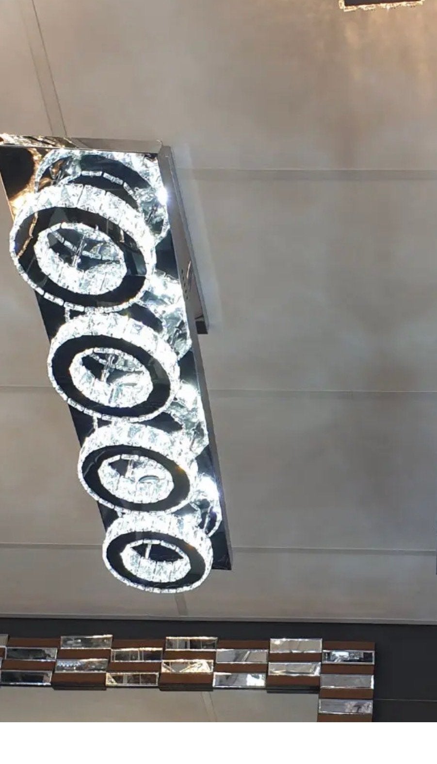 Moderne design hanglamp voor eetkamer - Kristal LED, Ophalen, Zo goed als nieuw, Glas