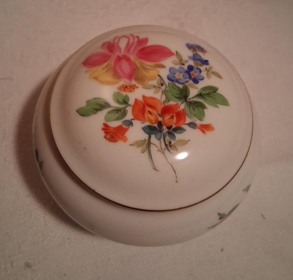 MEISSEN bonbonnière snoepschaaltje met deksel *eureka*, Ophalen of Verzenden