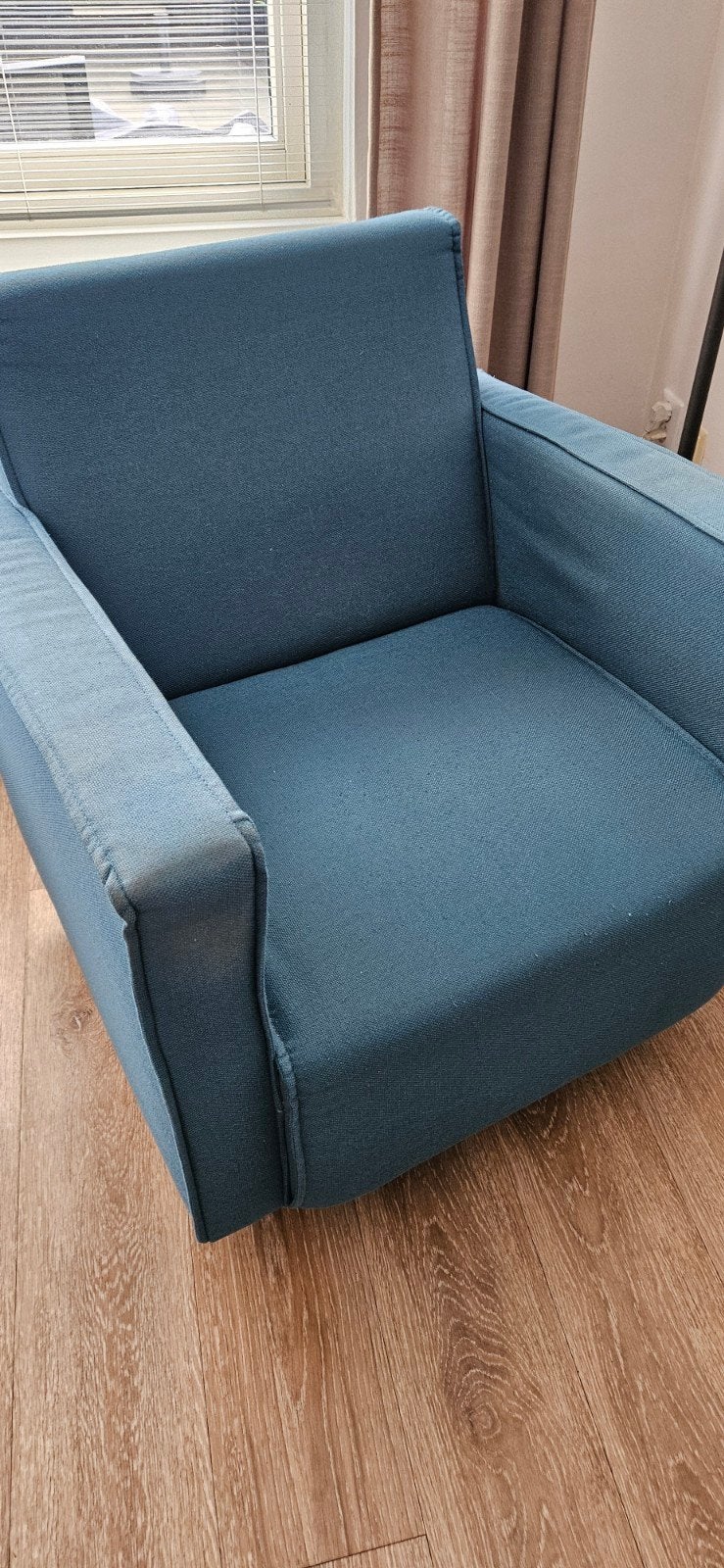 Draaistoel met stoffen bekleding - moet gereinigd worden, Ophalen, Gebruikt, 75 tot 100 cm, Metaal