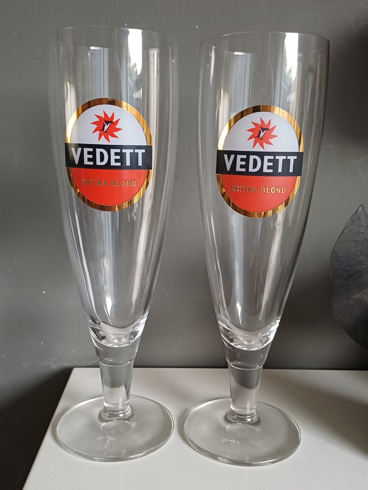 Nieuwe Vedett bierglazen 2 stuks, Ophalen of Verzenden, Nieuw, Glas of Glazen, Overige merken