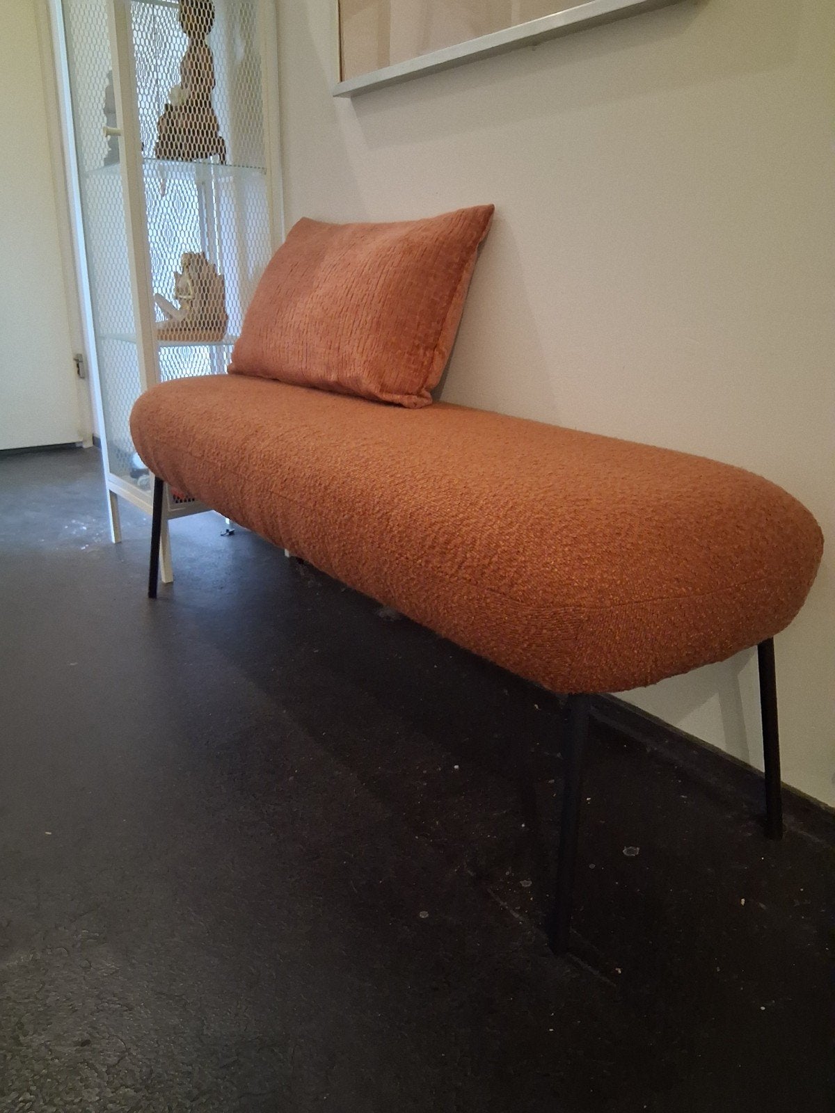 bankje terra kleur, Ophalen, Zo goed als nieuw, Tweepersoons, Minder dan 150 cm