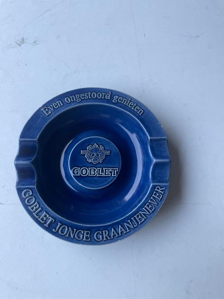 Vintage Goblet Jenever Asbak - Blauw Keramiek, Ophalen of Verzenden, Gebruikt, Overige, Overige merken
