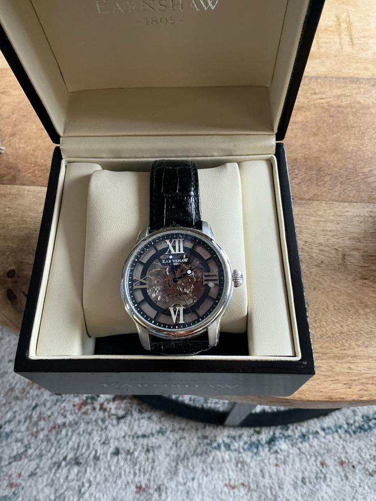 Thomas Earnshaw Longitude Skeleton Herenhorloge, Sieraden, Tassen en Uiterlijk, Horloges | Heren, Leer, Staal, Polshorloge, Zo goed als nieuw