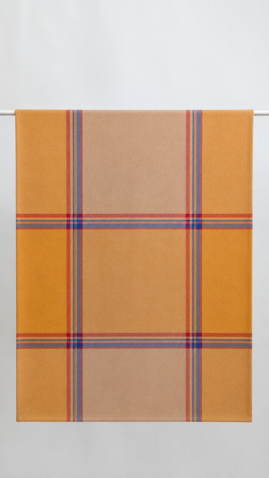 Grand foulard / plaid voor bank in geel met ruitpatroon, Modern, Vrolijk, Ruitpatroon, Gebruikt, 150 tot 200 cm, 200 cm of meer