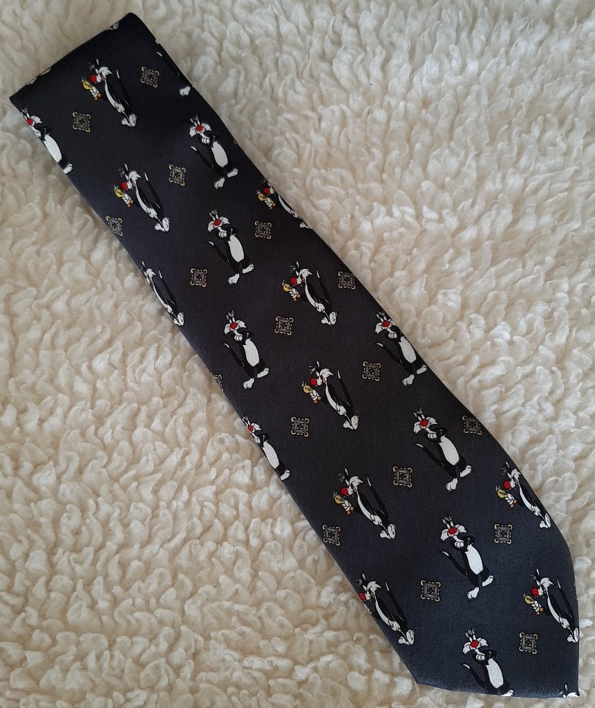Nieuw : Stropdas Looney Tunes Sylvester donkergrijs, Ophalen, Nieuw, Grijs, Met patroon