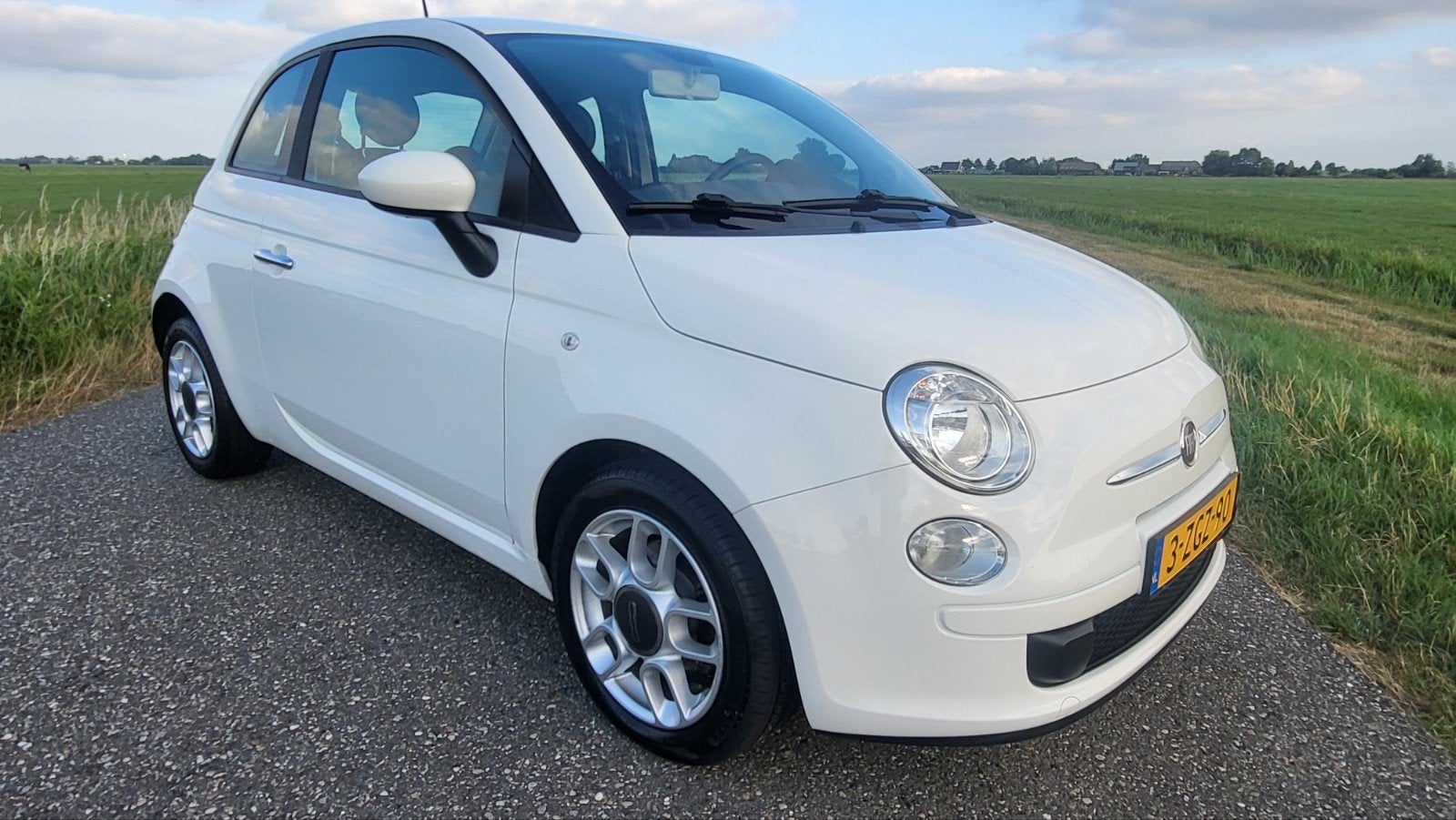 Mooie Fiat 500 0.9 Twinair C 2014 Wit AIrco Lm, Voorwielaandrijving, Stof, 840 kg, Wit