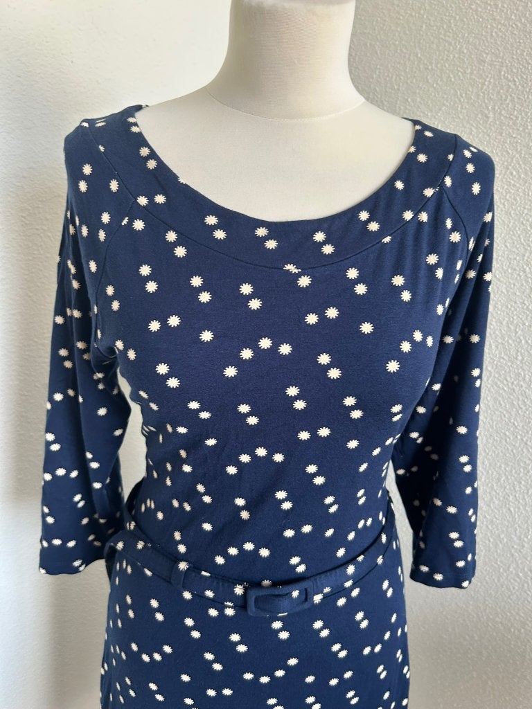 King Louie maat XL blauwe sterren jurk swing retro 2306, Blauw, Maat 46/48 (XL) of groter, Ophalen of Verzenden, Zo goed als nieuw