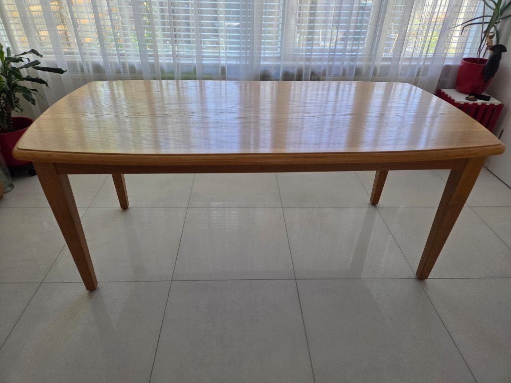 Blank eiken eettafel 6 personen, Ophalen, Eikenhout, 50 tot 100 cm, Zo goed als nieuw