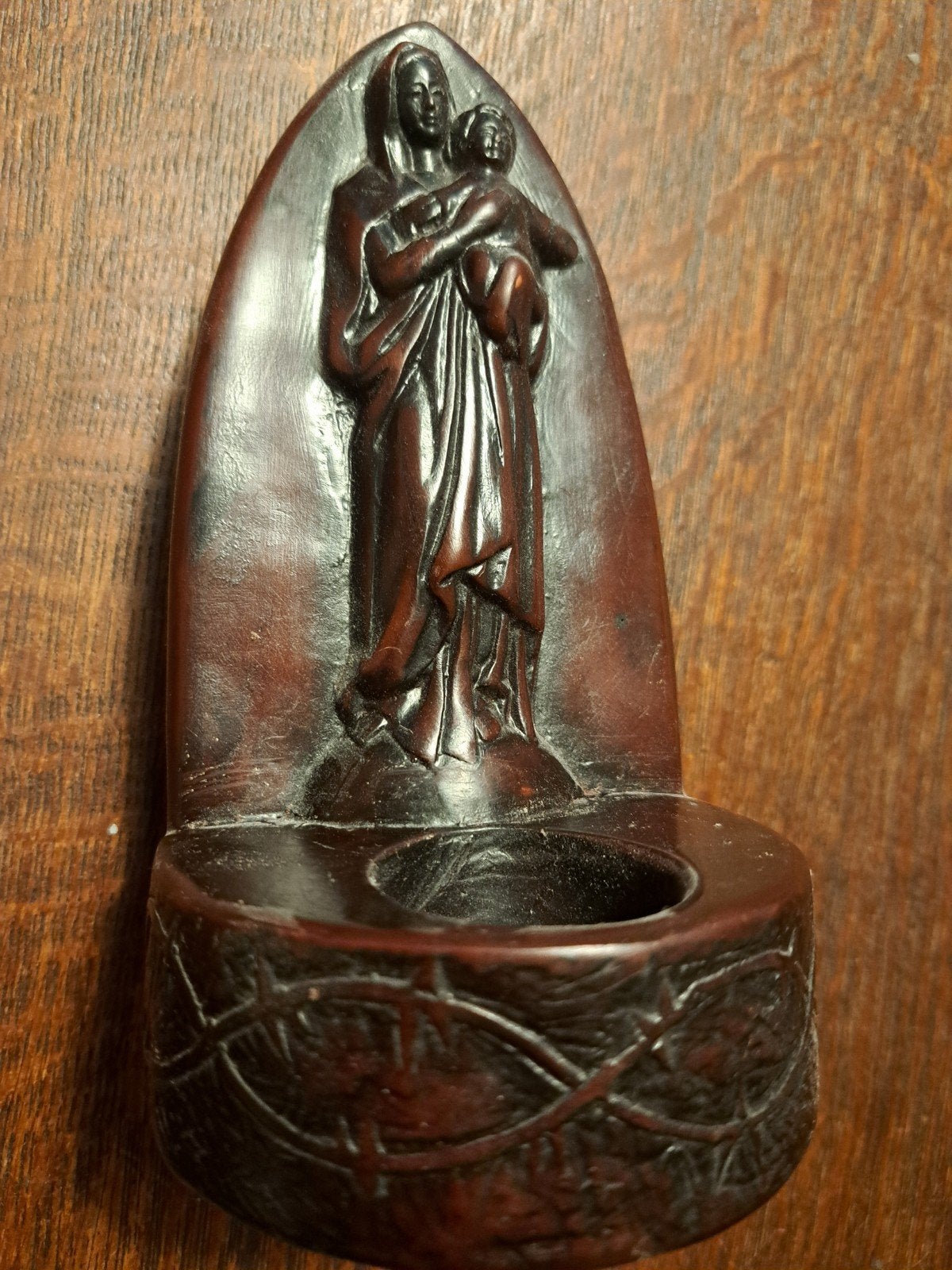 Antiek Heiligwaterbakje Maria met Kind, Antiek en Kunst, Verzenden