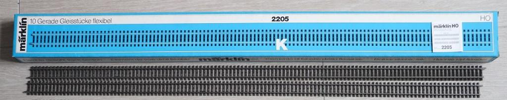 Märklin 2205, 10 stuks K-rail flexibel 900 mm. in doos, Hobby en Vrije tijd, Modeltreinen | H0, Wisselstroom, Rails, Ophalen of Verzenden