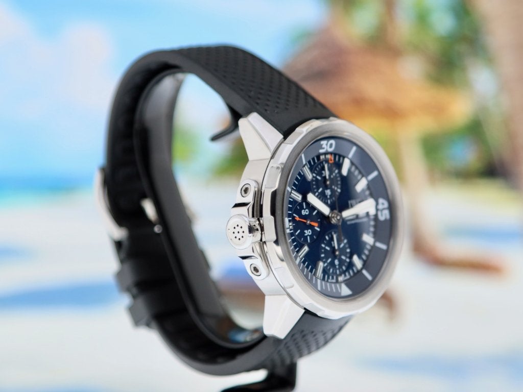 IWC Aquatimer Cousteau Chrono DayDate Briljante Staat 2017NL, Overige merken, Staal, Polshorloge, Overige materialen