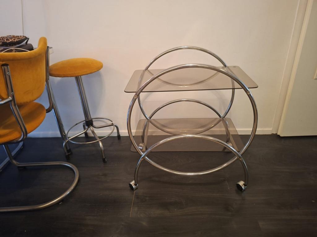 Vintage retro trolley Art deco Bauhaus 70s midcentury design, Ophalen