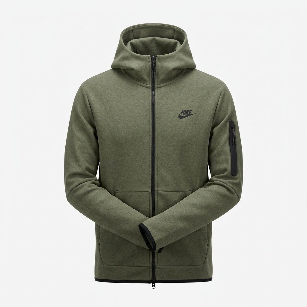 RT-0164 Nike Tech Fleece vest hoodie heren olijfgroen S, Nike, Ophalen of Verzenden, Gedragen, Groen