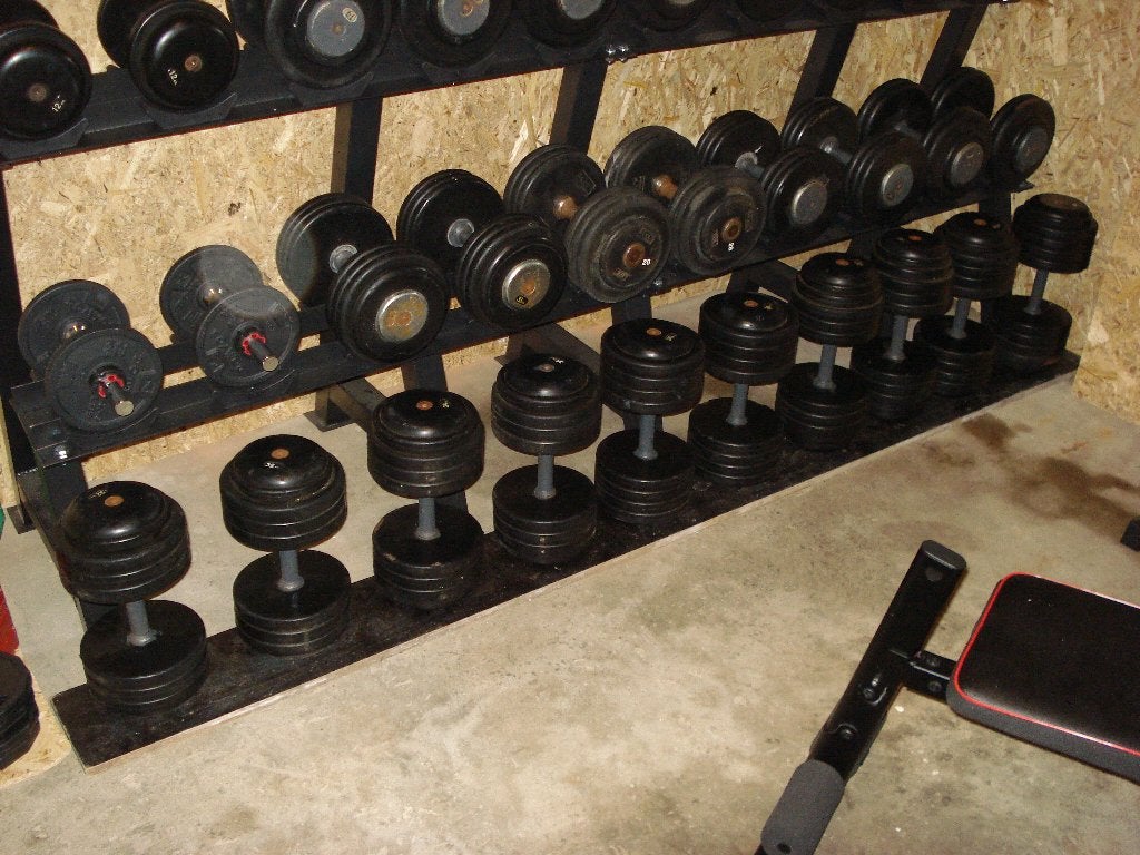 5 Lifemaxx Dumbbells set 32 - 40 kg rubber 2 kg oplopend., Sport en Fitness, Ophalen, Gebruikt, Benen, Dumbbell