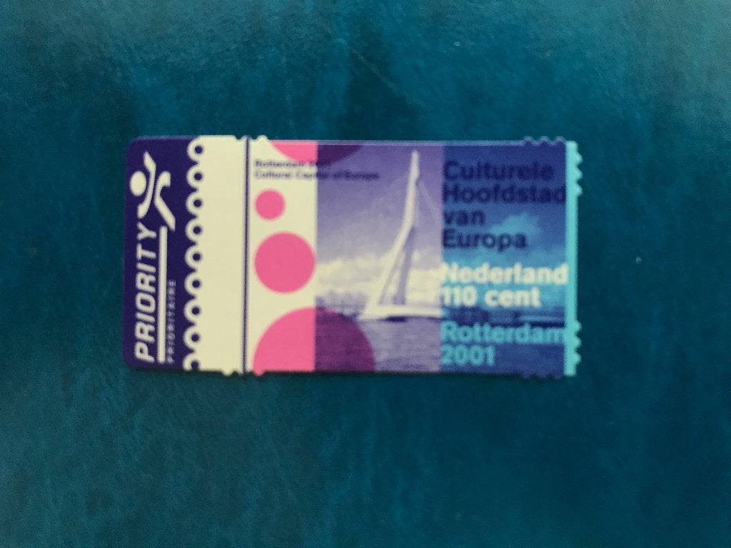 postzegel Nederland Priority 110 cent Rotterdam 2001, Verzenden, Na 1940, Postfris