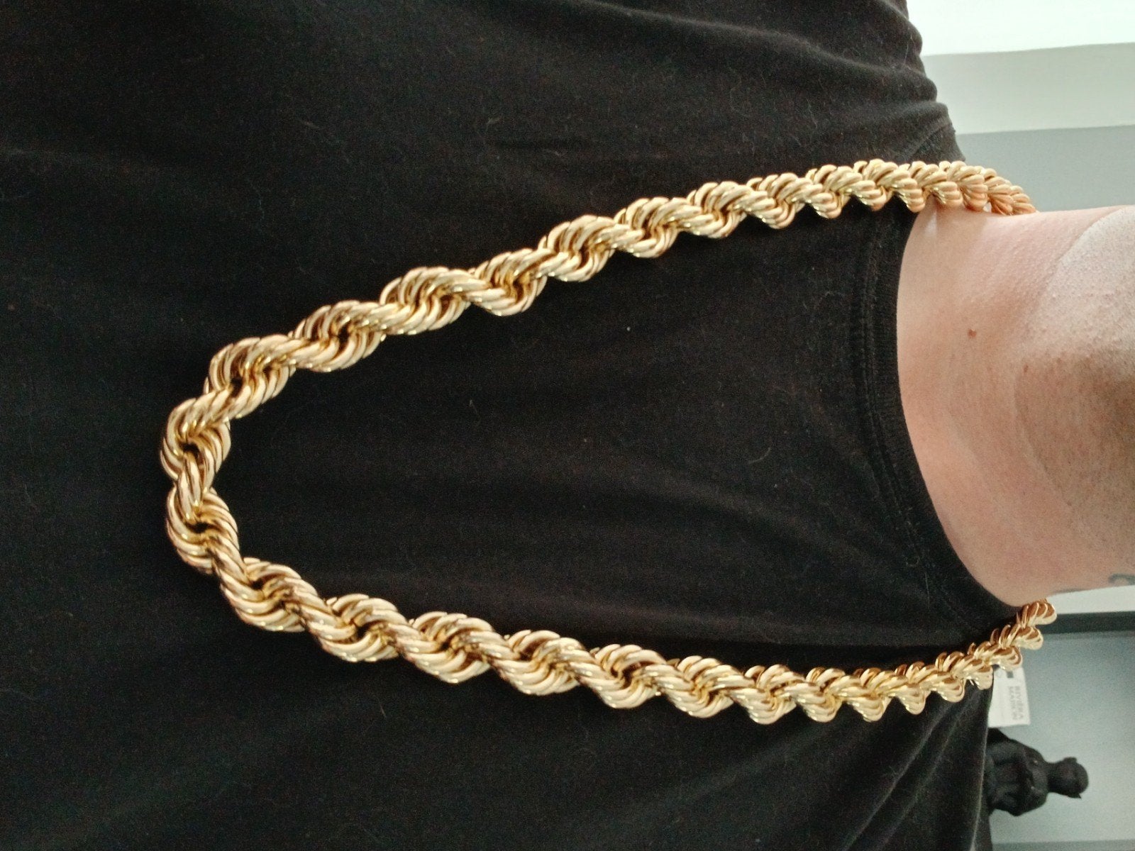 Mooie nieuwe 18k Gold Plated Rope Ketting 90 cm, Ophalen of Verzenden, Nieuw