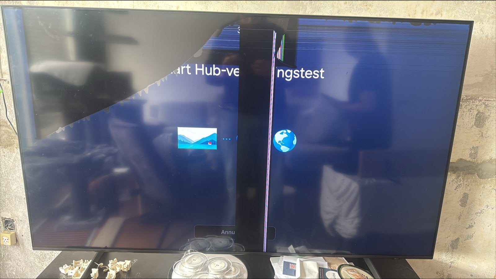 65 inch Samsung Smart TV met gebarsten scherm (defect), Audio, Tv en Foto, Ophalen, Samsung, Smart TV, 100 cm of meer