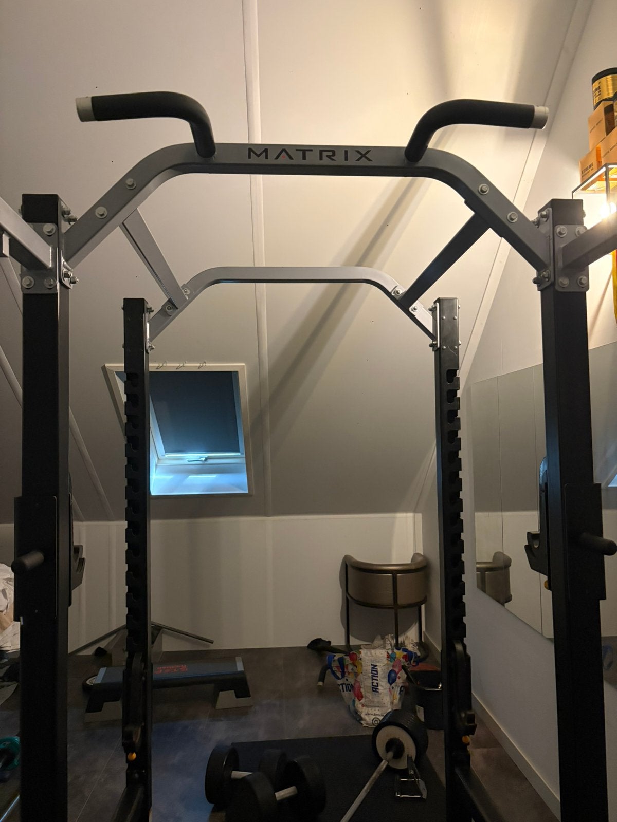 Matrix powerrack squat rek met 150 kilo gewichten, Sport en Fitness, Ophalen, Zo goed als nieuw, Overige typen