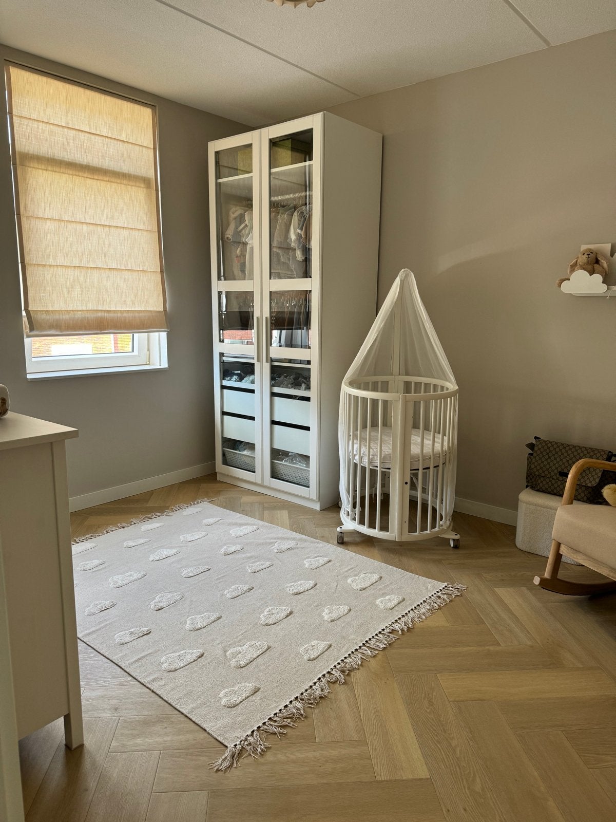 H&M Home Wolken Vloerkleed Gebroken Wit 130x170 cm, Ophalen, 100 tot 150 cm, Zo goed als nieuw, Crème